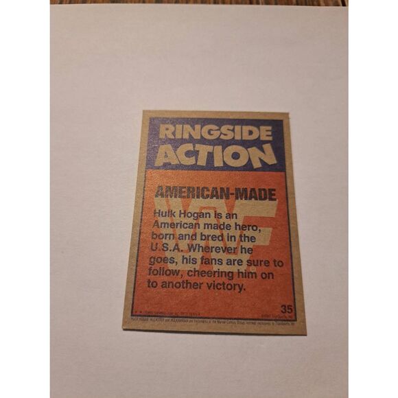 1987 Topps WWF Hulk Hogan #35 American Made Wrestling Trading Card Vintage - Picture 2 of 2